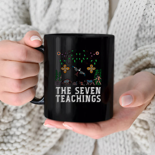 The Seven Teachings - Indigenous Animal Symbols Ceramic Coffee Mug