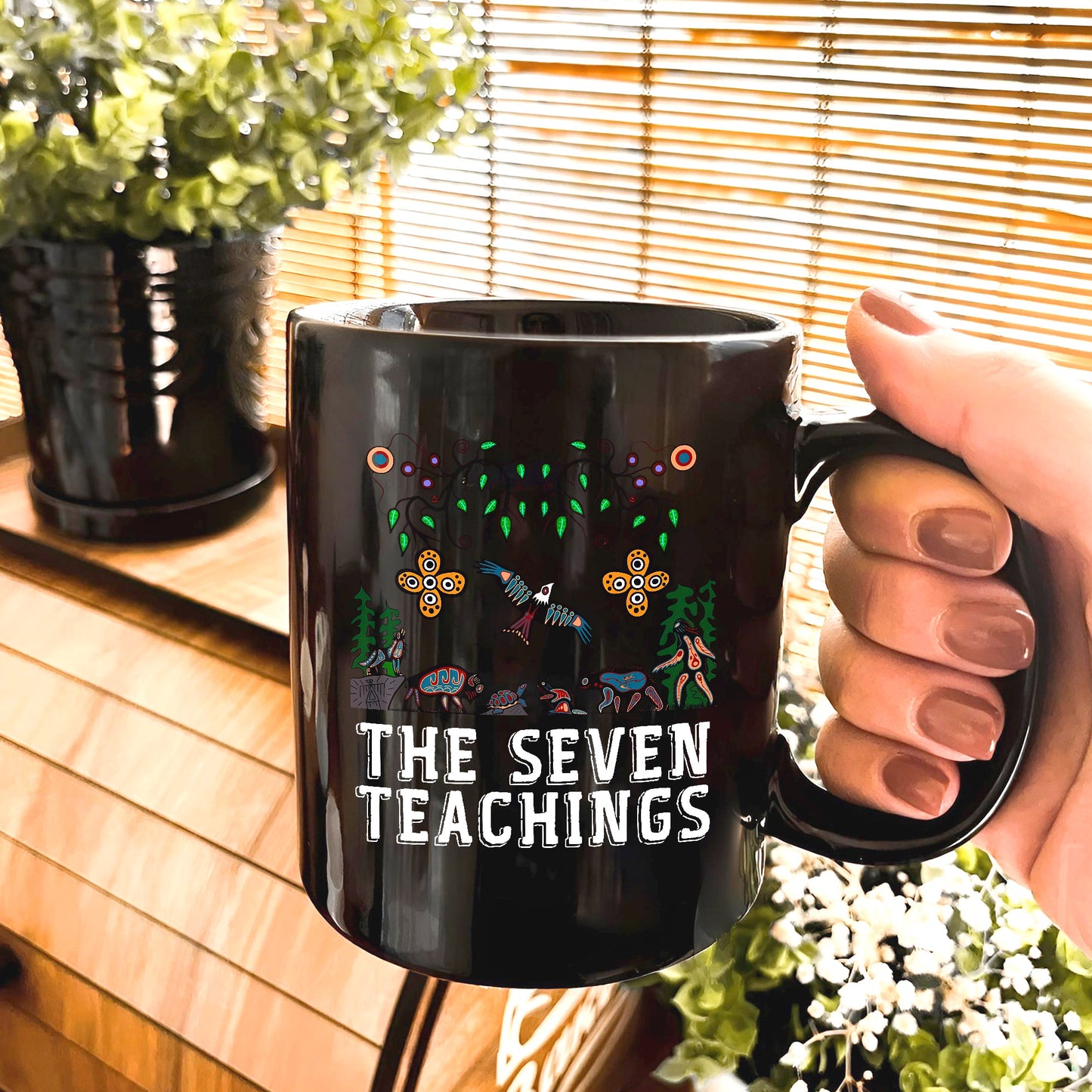 The Seven Teachings - Indigenous Animal Symbols Ceramic Coffee Mug