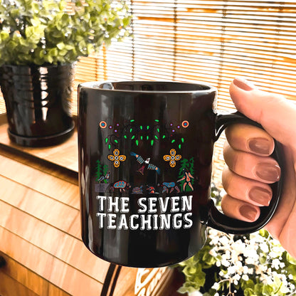 The Seven Teachings - Indigenous Animal Symbols Ceramic Coffee Mug