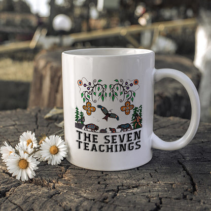 The Seven Teachings - Indigenous Animal Symbols Ceramic Coffee Mug