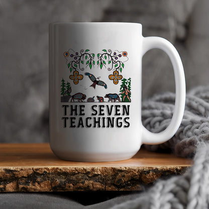 The Seven Teachings - Indigenous Animal Symbols Ceramic Coffee Mug