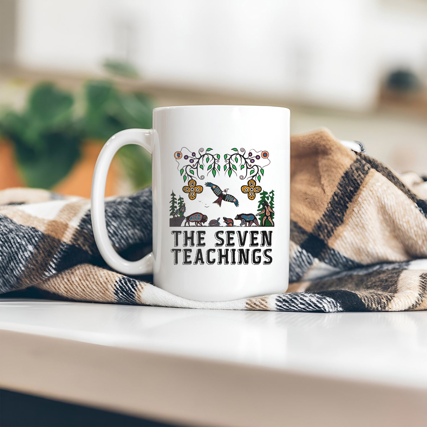 The Seven Teachings - Indigenous Animal Symbols Ceramic Coffee Mug