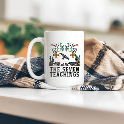 The Seven Teachings - Indigenous Animal Symbols Ceramic Coffee Mug