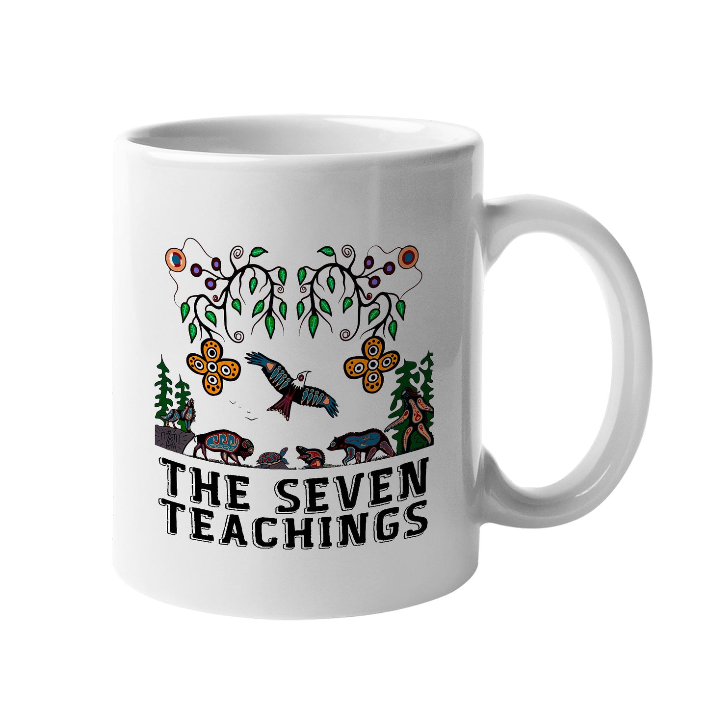 The Seven Teachings - Indigenous Animal Symbols Ceramic Coffee Mug
