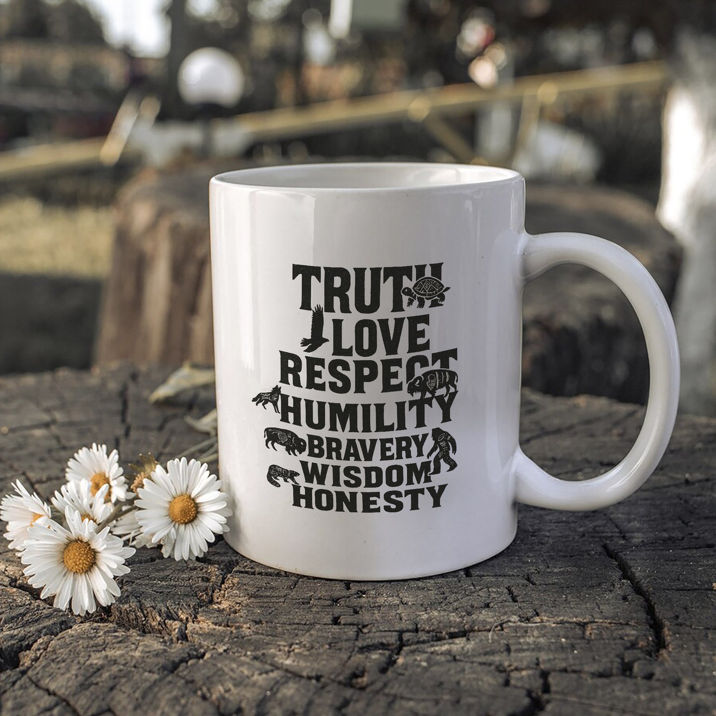 Seven Teachings Animals Graphic Ceramic Coffee Mug