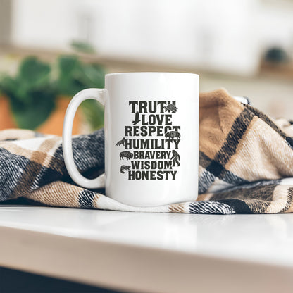 Seven Teachings Animals Graphic Ceramic Coffee Mug