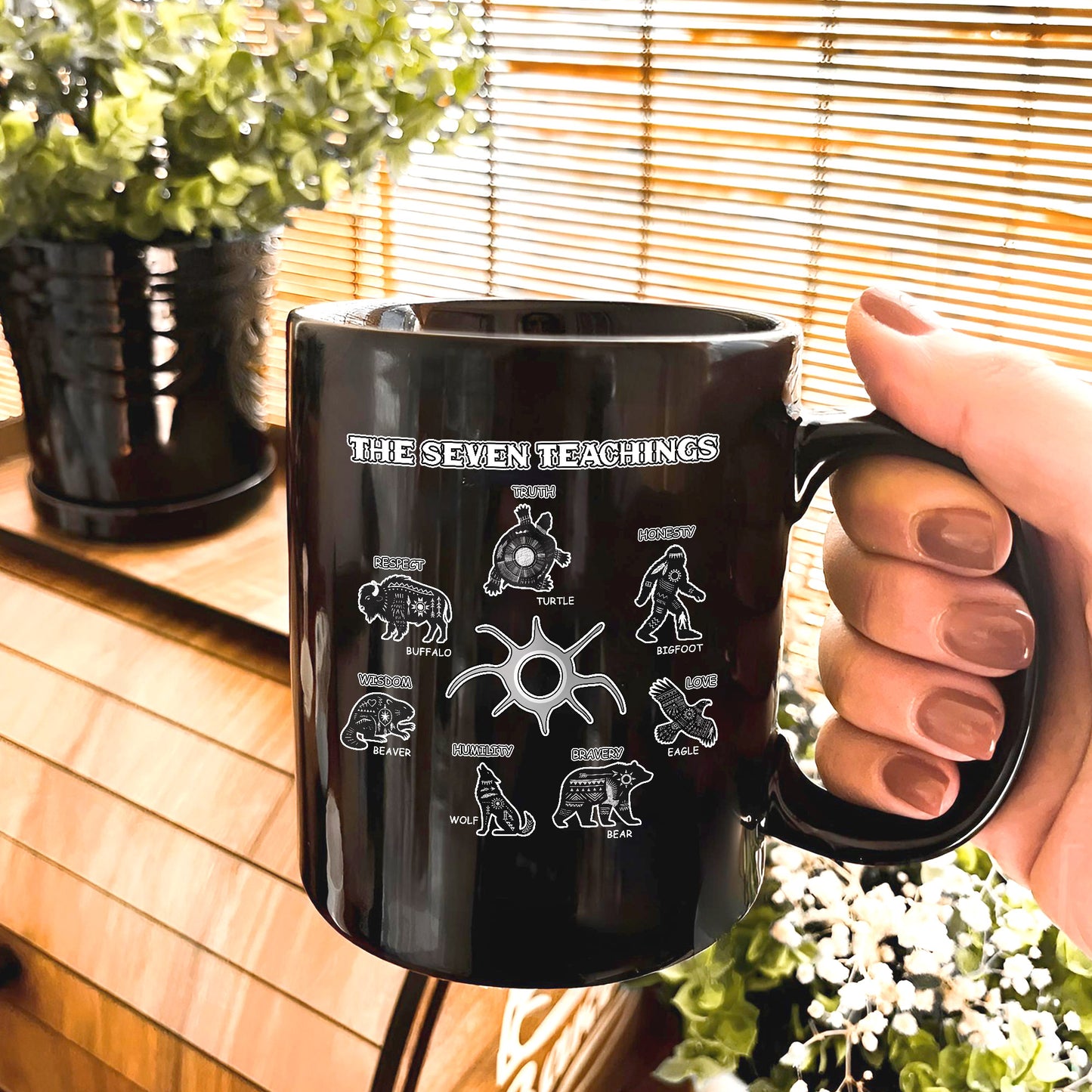 The Seven Teachings - Indigenous Animals Graphic Ceramic Coffee Mug