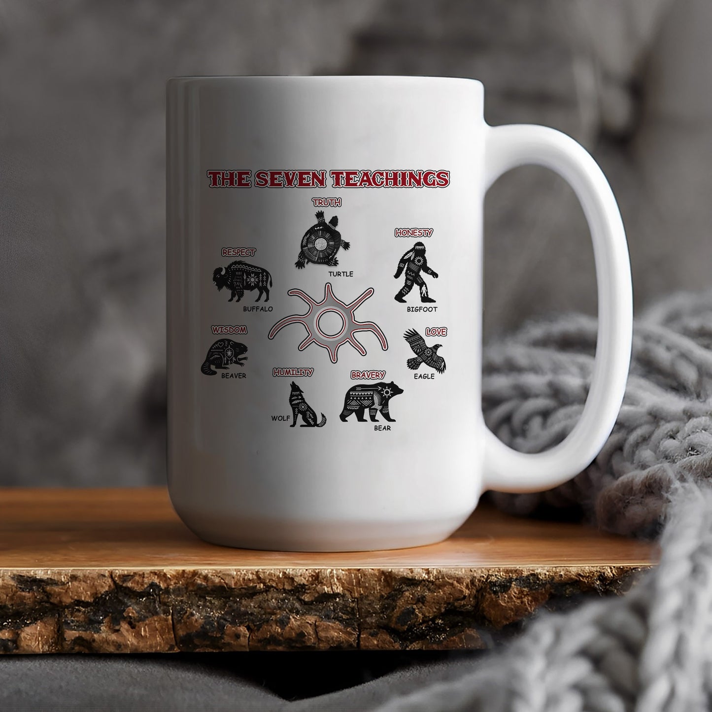 The Seven Teachings - Indigenous Animals Graphic Ceramic Coffee Mug