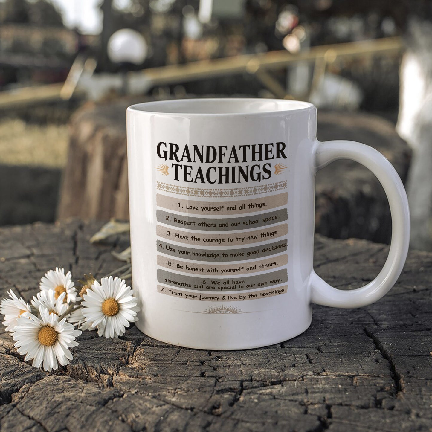 Grandfather Teachings - 7 Guiding Principles Ceramic Coffee Mug