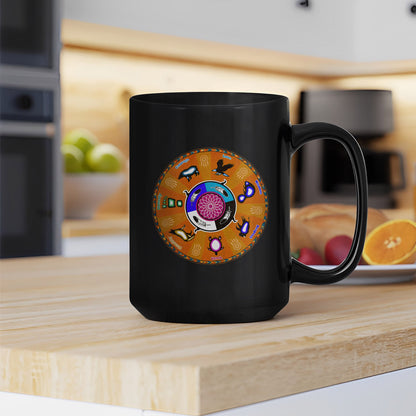 The Seven Grandfather Teachings - Medicine Wheel Graphic Ceramic Coffee Mug