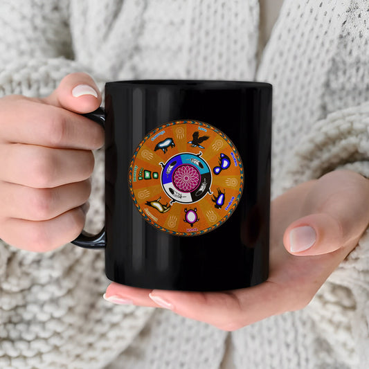 The Seven Grandfather Teachings - Medicine Wheel Graphic Ceramic Coffee Mug