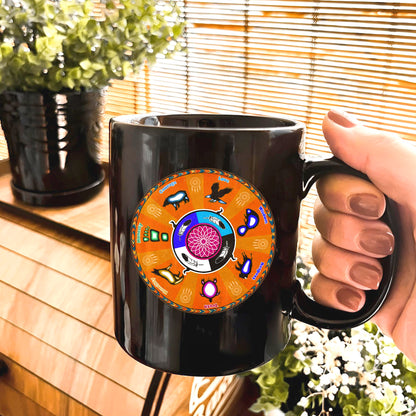The Seven Grandfather Teachings - Medicine Wheel Graphic Ceramic Coffee Mug