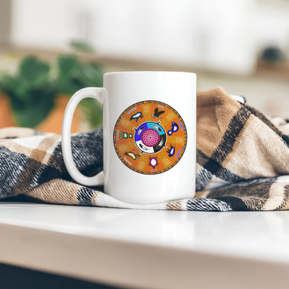 The Seven Grandfather Teachings - Medicine Wheel Graphic Ceramic Coffee Mug