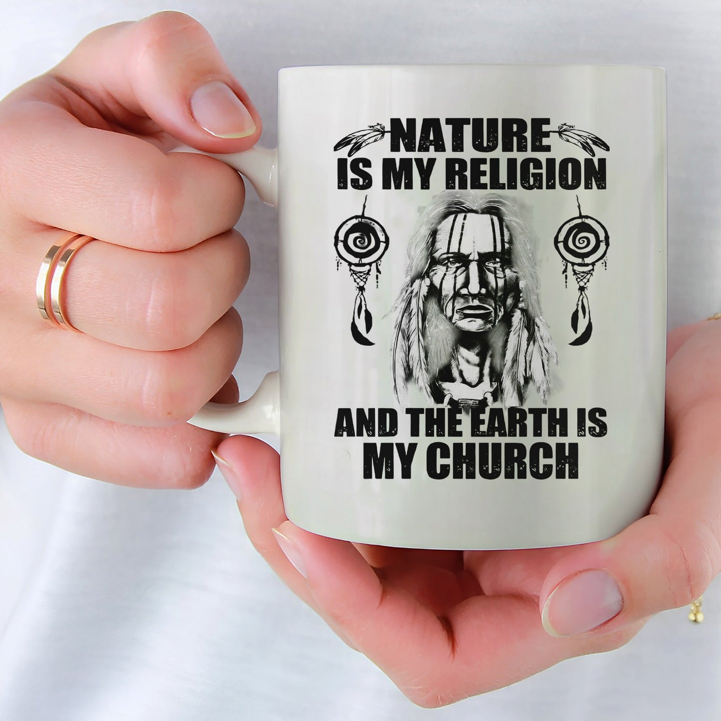 Nature & Earth Statement - Elder Portrait Design Ceramic Coffee Mug