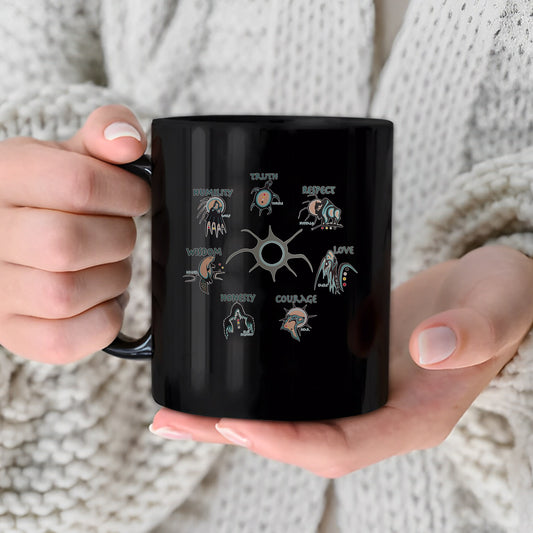 The Seven Sacred Laws Native American Indigenous Culture Ceramic Coffee Mug