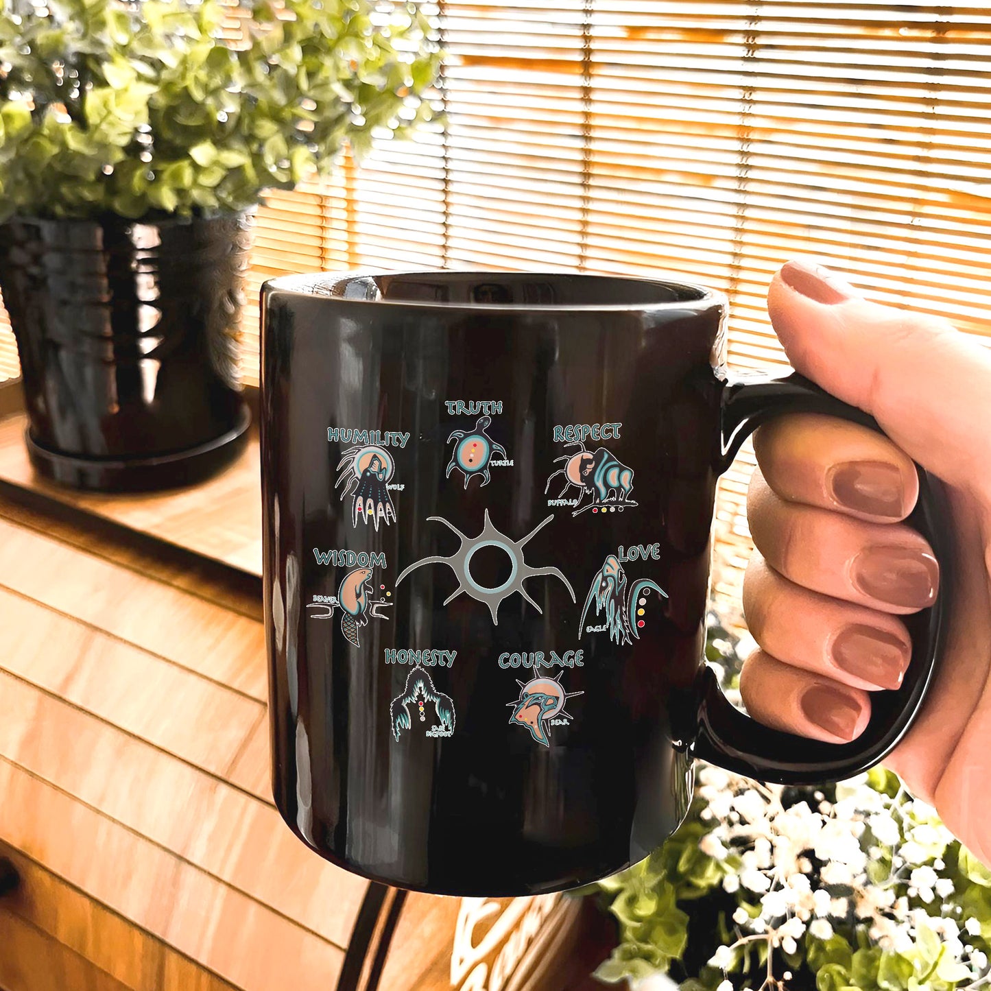 The Seven Sacred Laws Native American Indigenous Culture Ceramic Coffee Mug