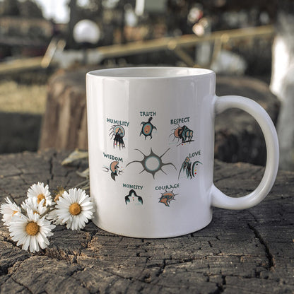 The Seven Sacred Laws Native American Indigenous Culture Ceramic Coffee Mug