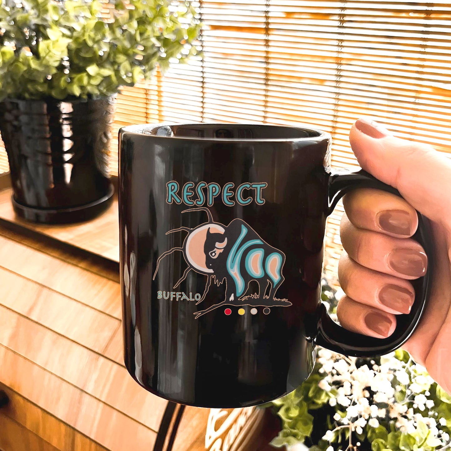 The Seven Sacred Laws - Respect Native American Ceramic Coffee Mug