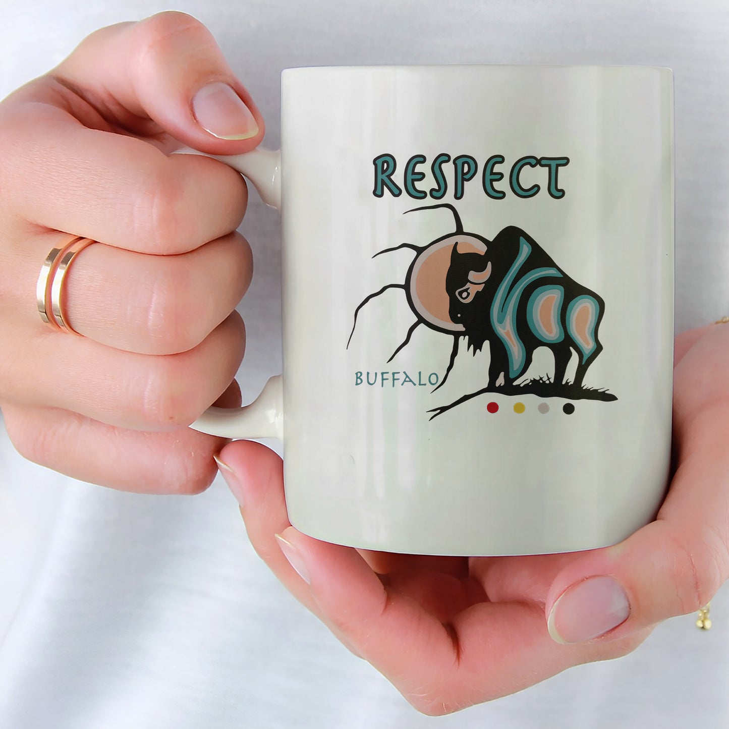 The Seven Sacred Laws - Respect Native American Ceramic Coffee Mug
