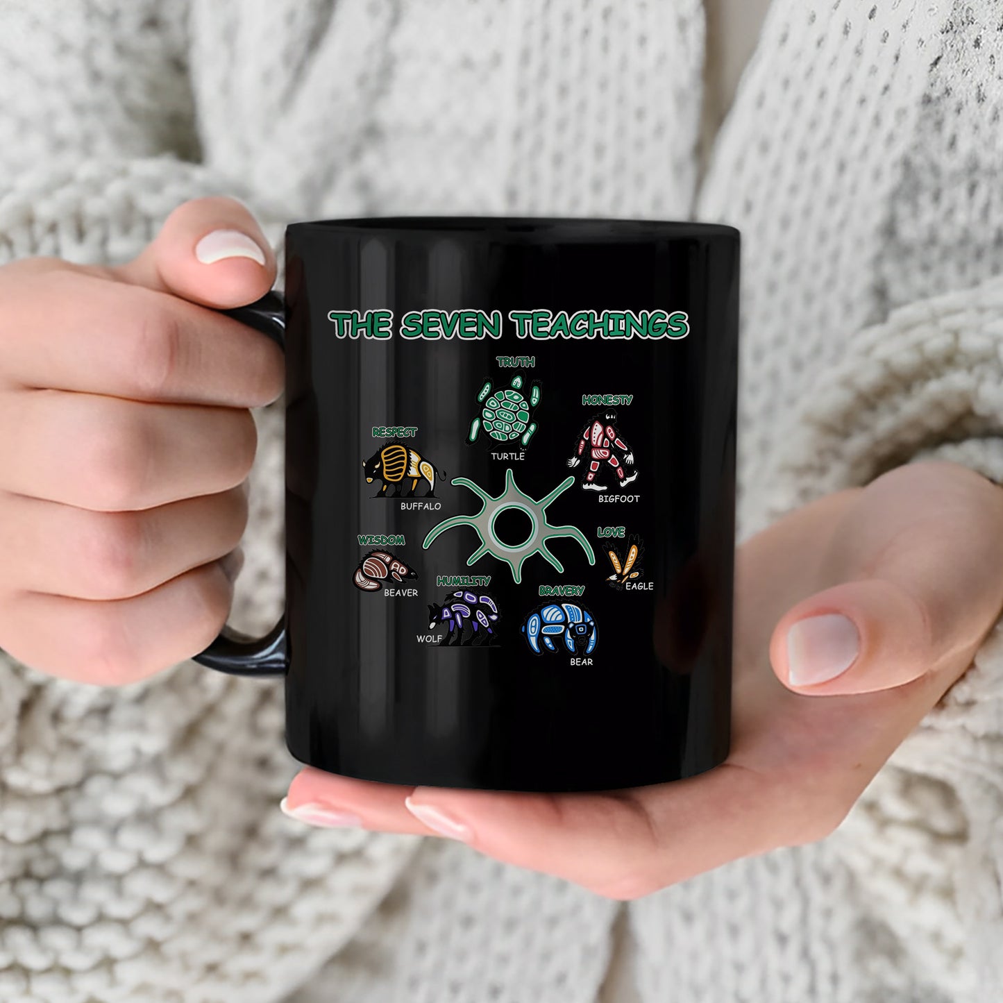 The Seven Sacred Laws Indigenous Value Culture Ceramic Coffee Mug