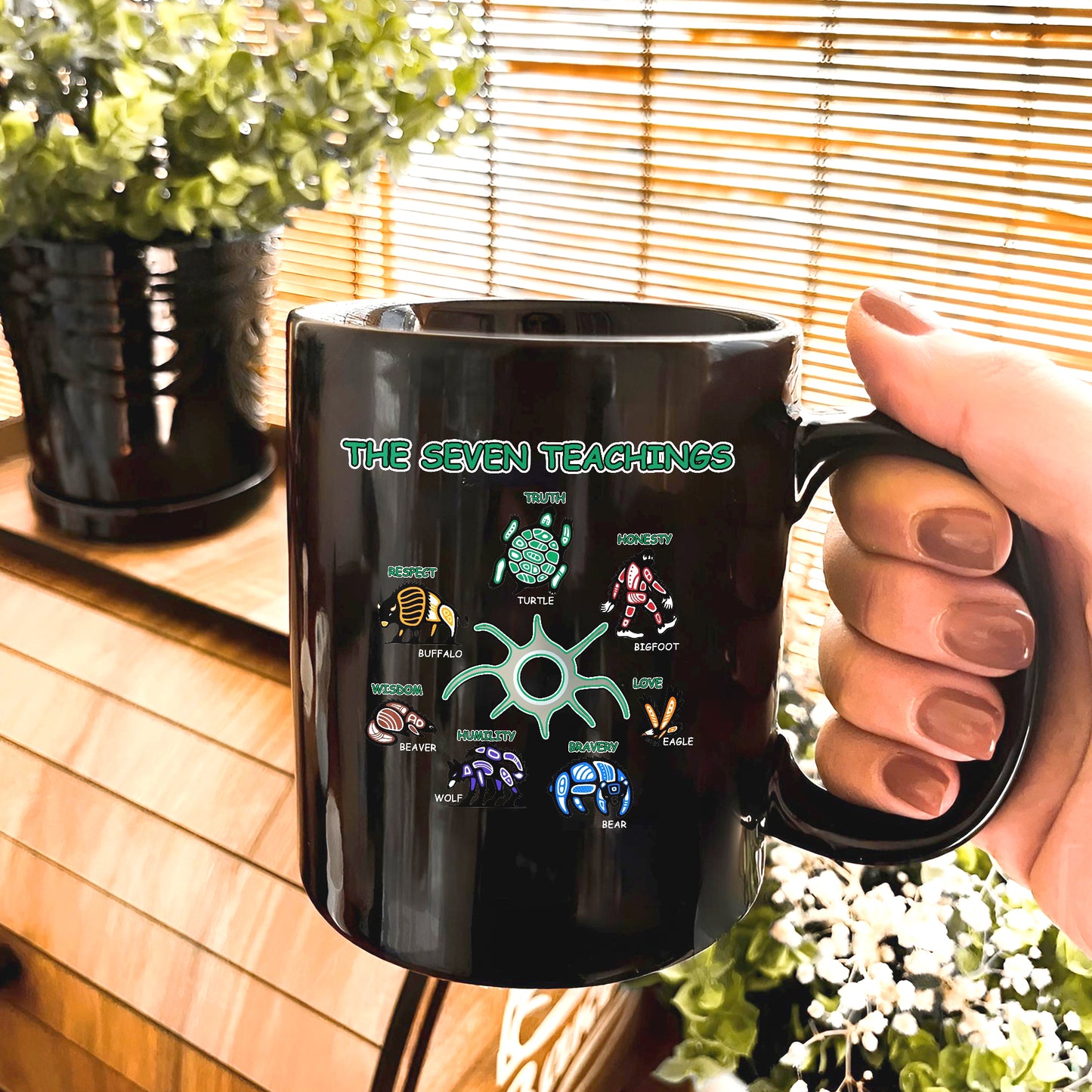The Seven Sacred Laws Indigenous Value Culture Ceramic Coffee Mug