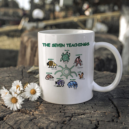 The Seven Sacred Laws Indigenous Value Culture Ceramic Coffee Mug
