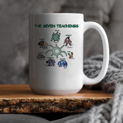 The Seven Sacred Laws Indigenous Value Culture Ceramic Coffee Mug