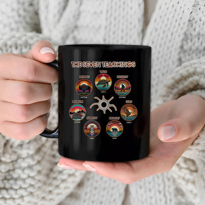 The Seven Sacred Laws Animal Symbols Indigenous Ceramic Coffee Mug