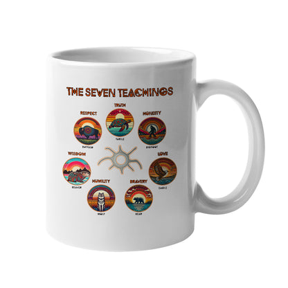 The Seven Sacred Laws Animal Symbols Indigenous Ceramic Coffee Mug