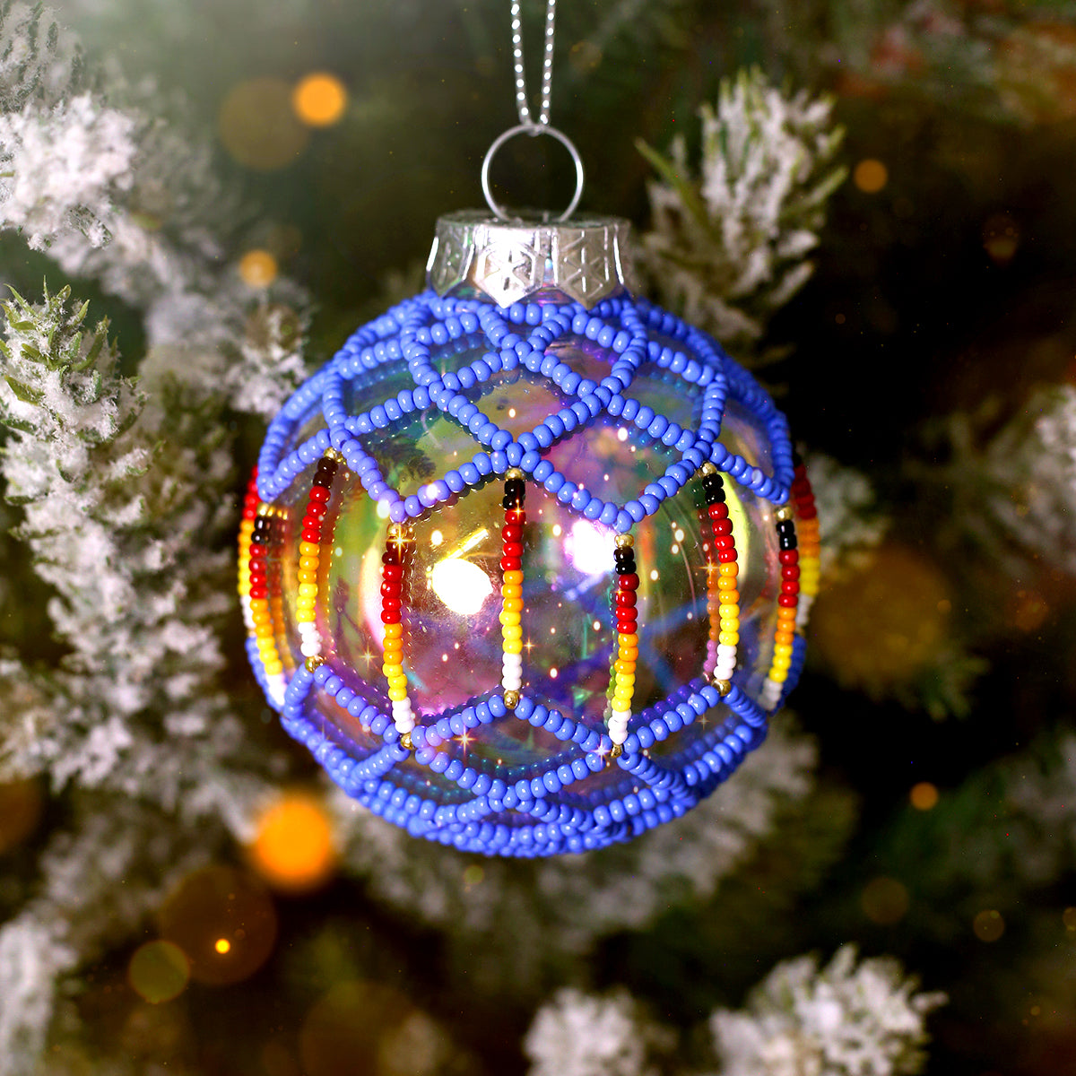 Green Beaded Handmade Ornament Holiday Decor Gifts