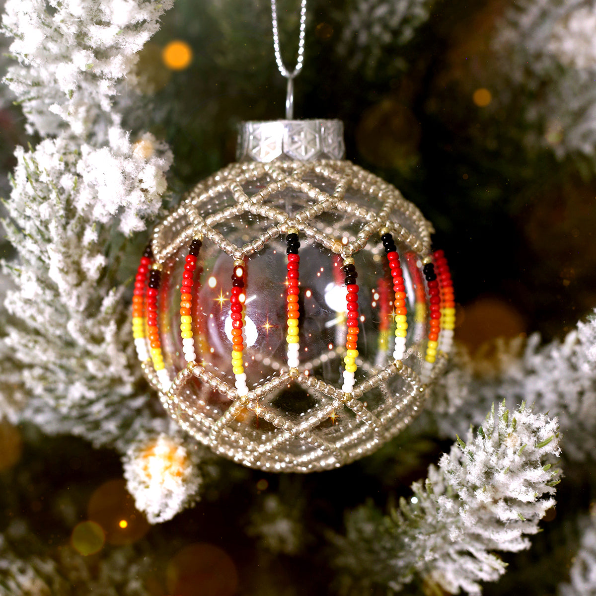 Green Beaded Handmade Ornament Holiday Decor Gifts