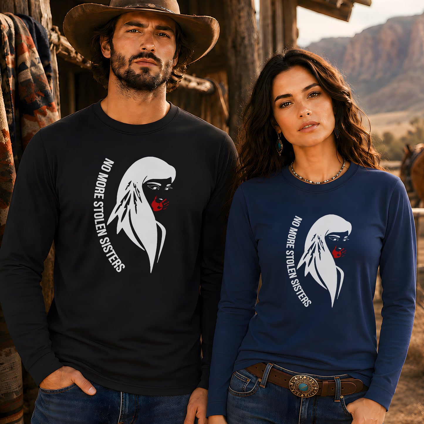 No More Stolen Sisters Red Hand - Remember & Honor Unisex Long Sleeve