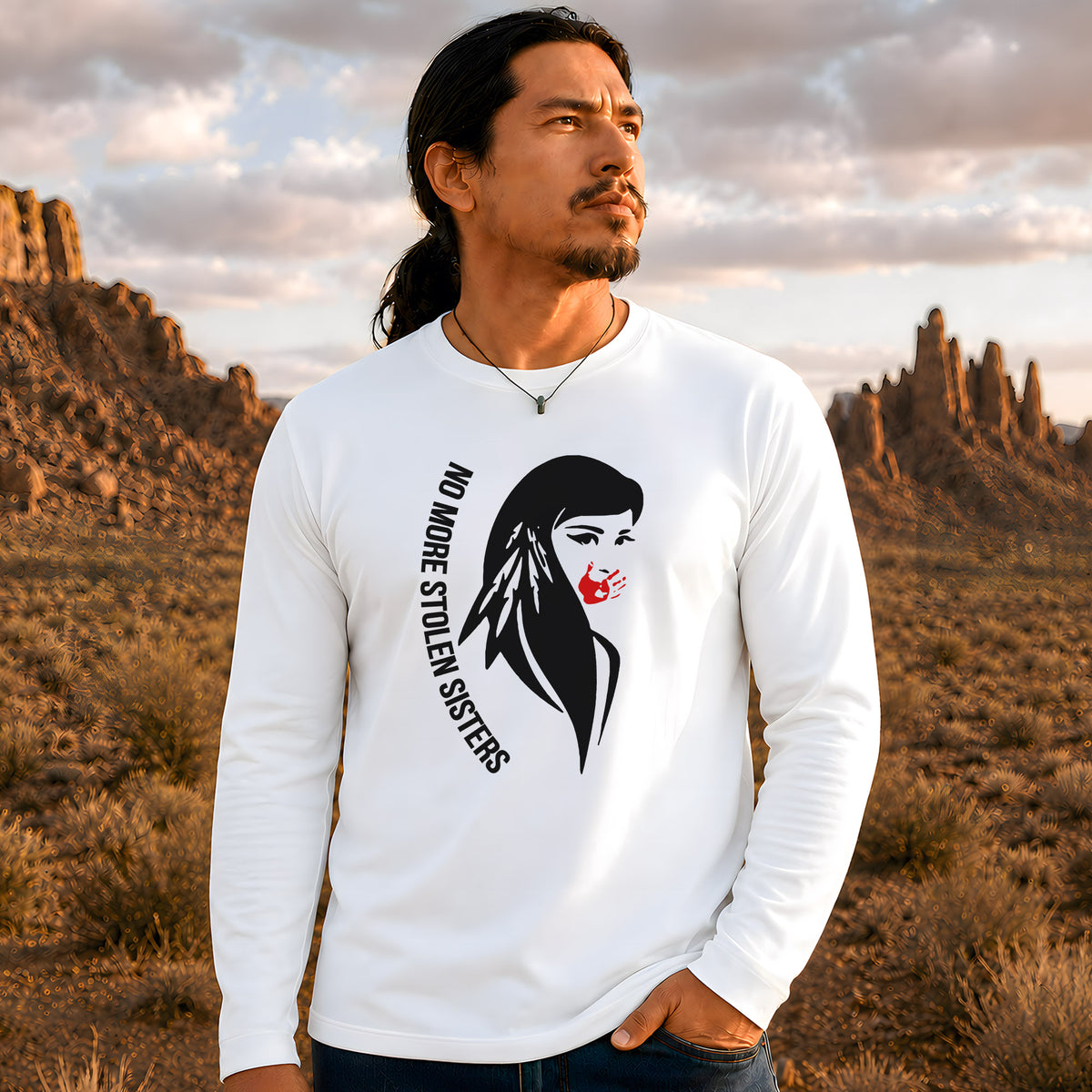 No More Stolen Sisters Red Hand - Remember & Honor Unisex Long Sleeve