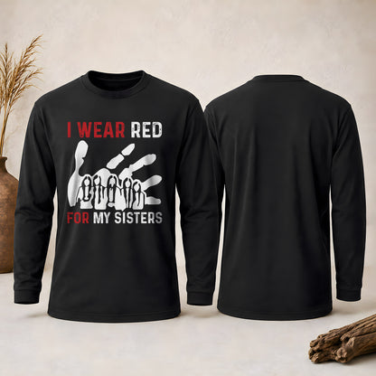 MMIW I Wear Red For My Sister Red Hand Unisex Long Sleeve