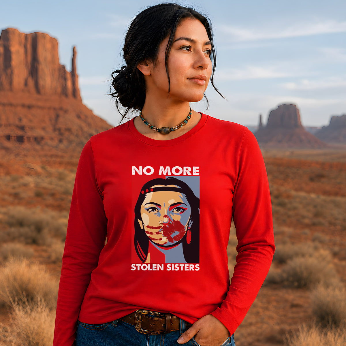 No More Stolen Sisters - Support Indigenous Women Unisex Long Sleeve