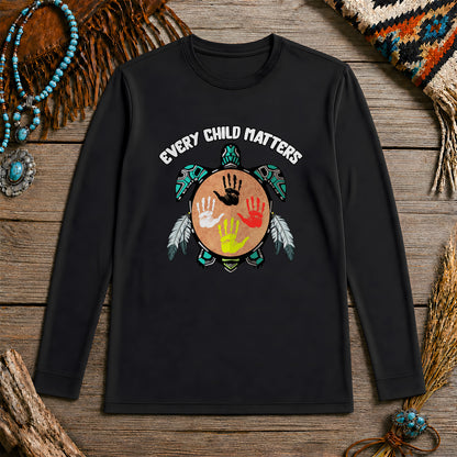 Every Child Matters Feather Hand Color On Turtle Unisex Long Sleeve