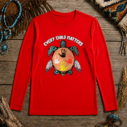Every Child Matters Feather Hand Color On Turtle Unisex Long Sleeve