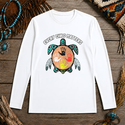Every Child Matters Feather Hand Color On Turtle Unisex Long Sleeve