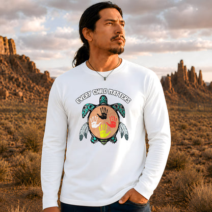 Every Child Matters Feather Hand Color On Turtle Unisex Long Sleeve