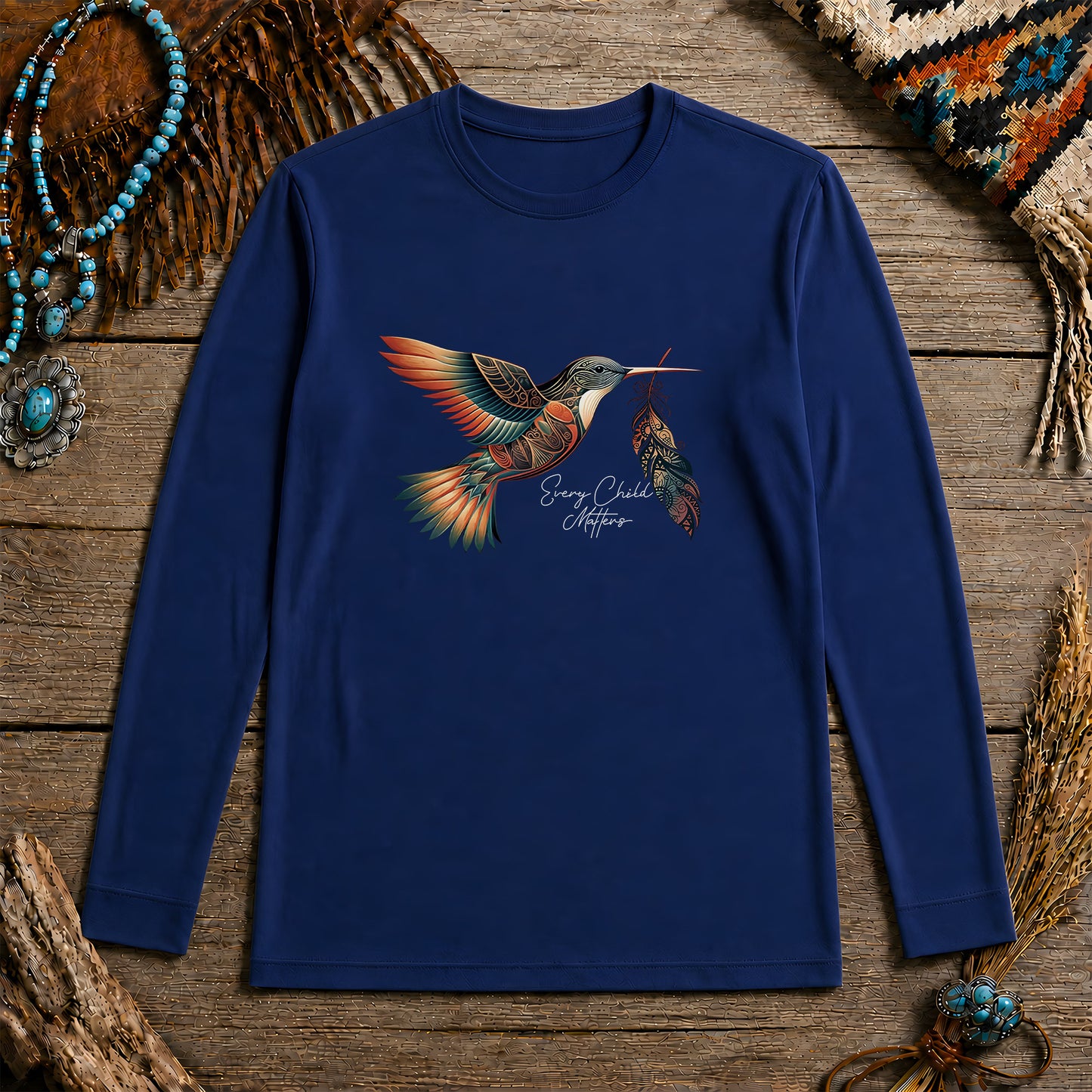 Every Child Matters Hummingbird Feather Native American Unisex Long Sleeve