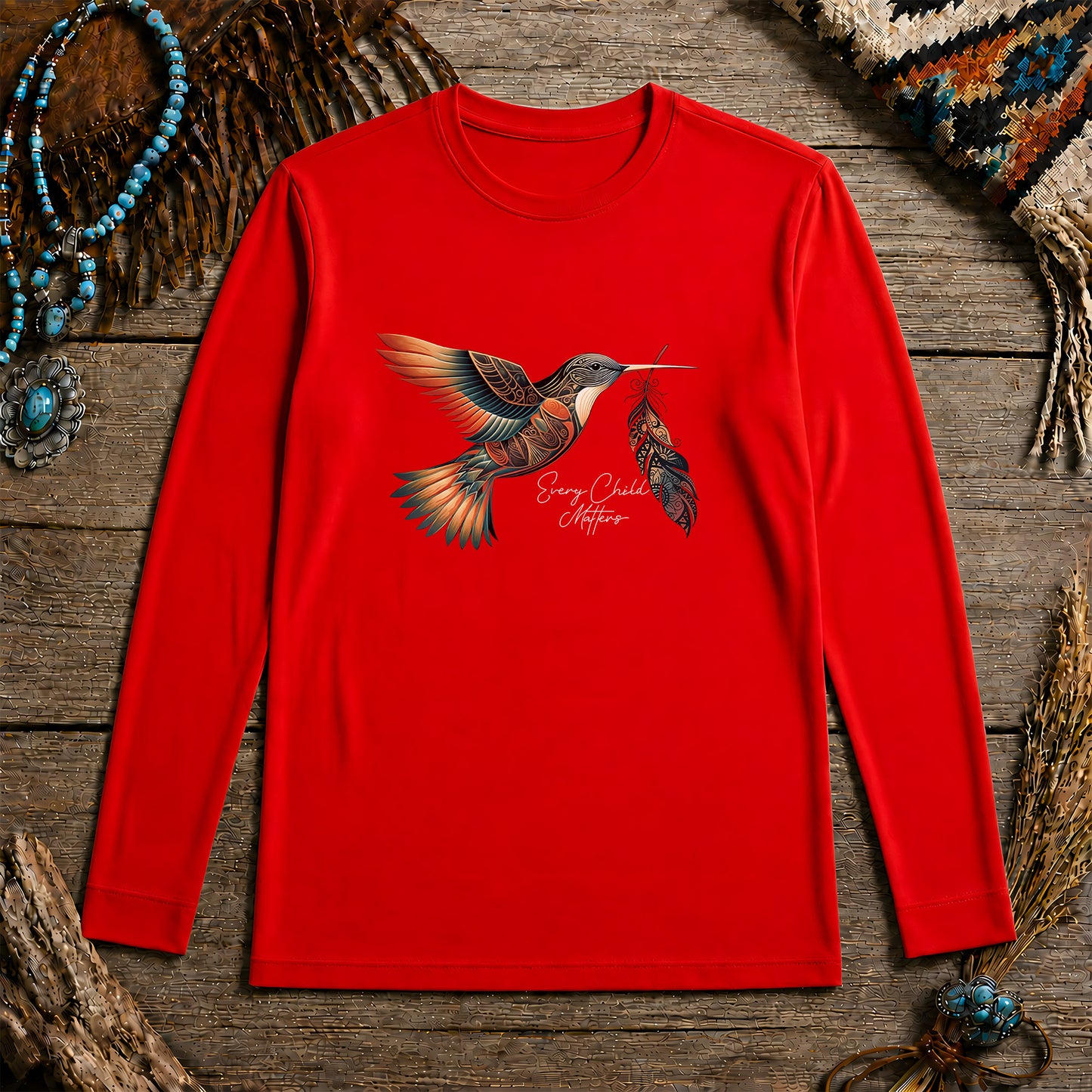 Every Child Matters Hummingbird Feather Native American Unisex Long Sleeve