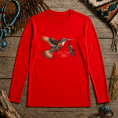 Every Child Matters Hummingbird Feather Native American Unisex Long Sleeve