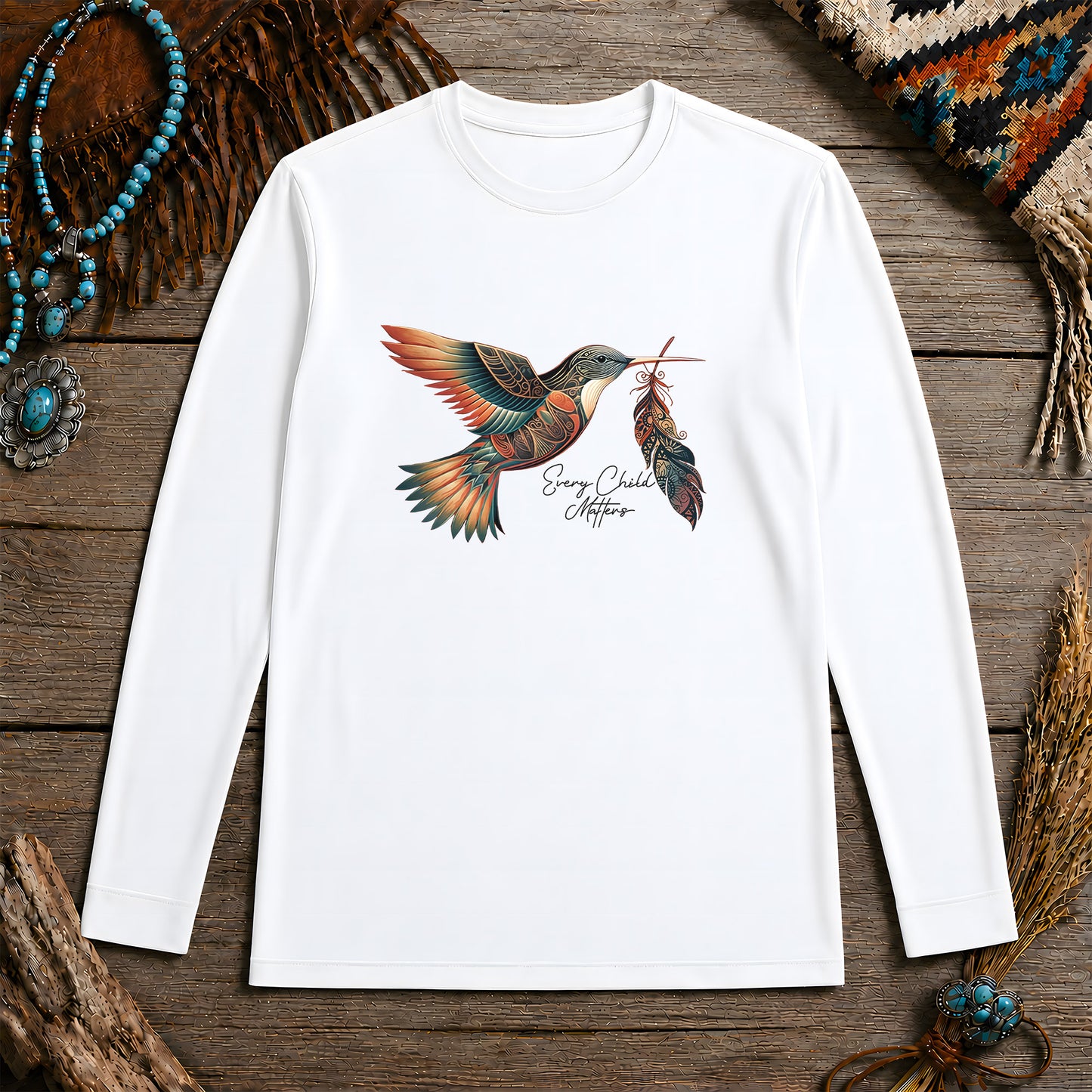 Every Child Matters Hummingbird Feather Native American Unisex Long Sleeve