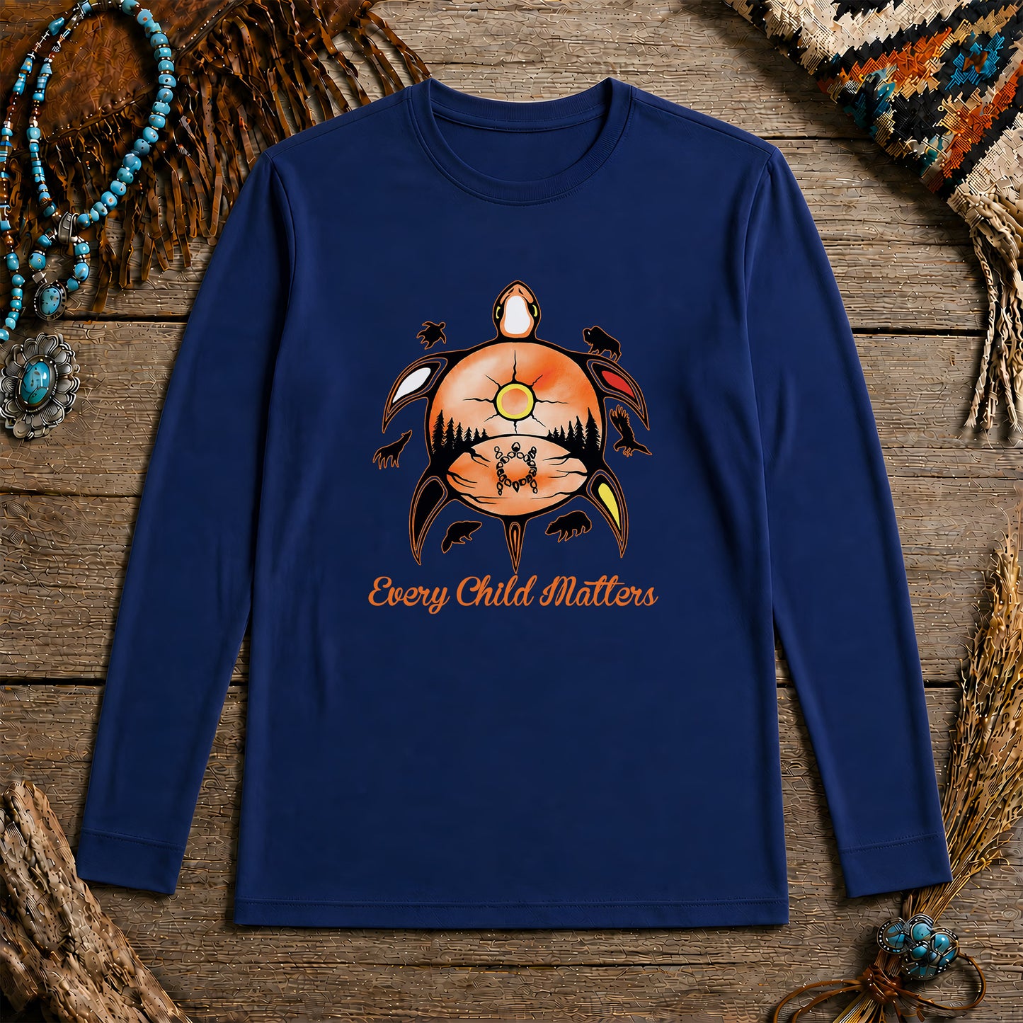 Every Child Matters Turtle For Orange Shirt Day Unisex Long Sleeve