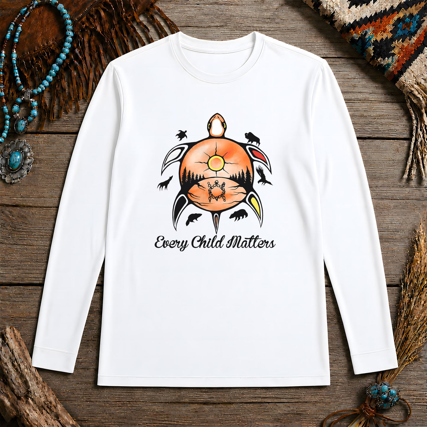 Every Child Matters Turtle For Orange Shirt Day Unisex Long Sleeve