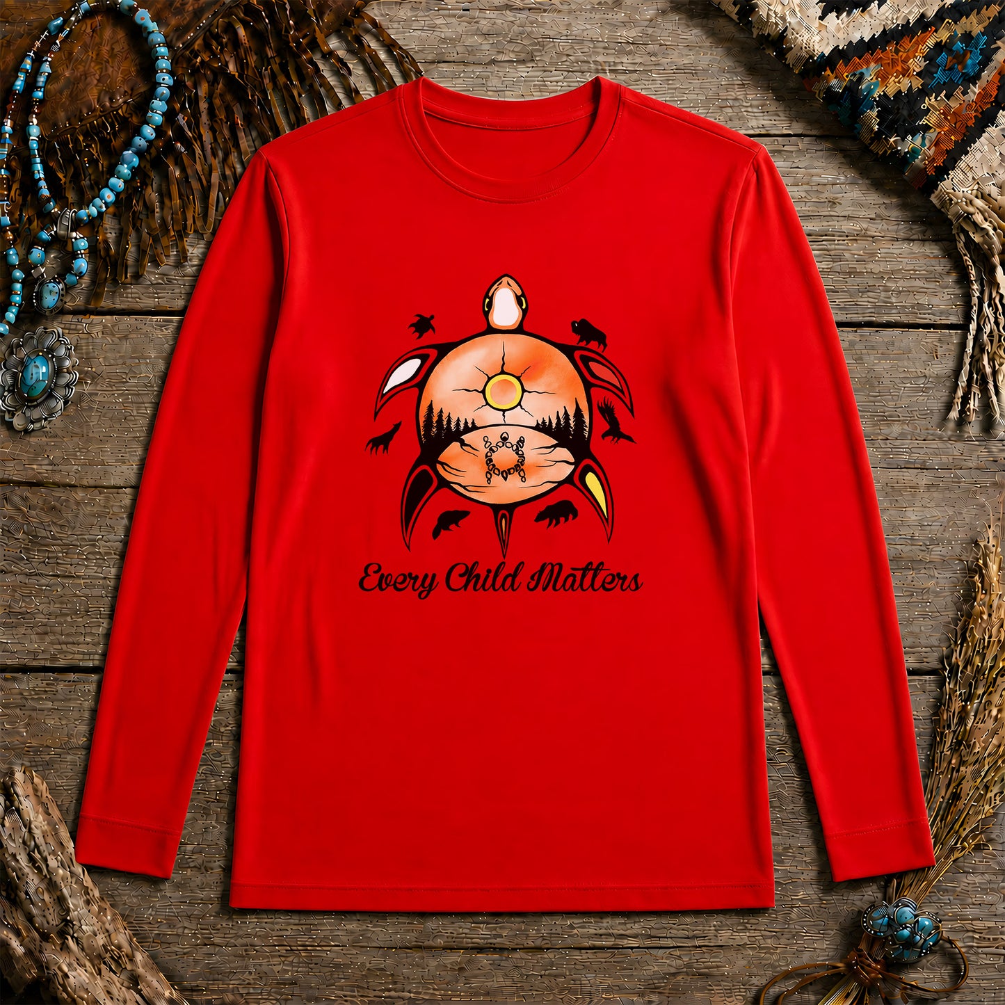 Every Child Matters Turtle For Orange Shirt Day Unisex Long Sleeve