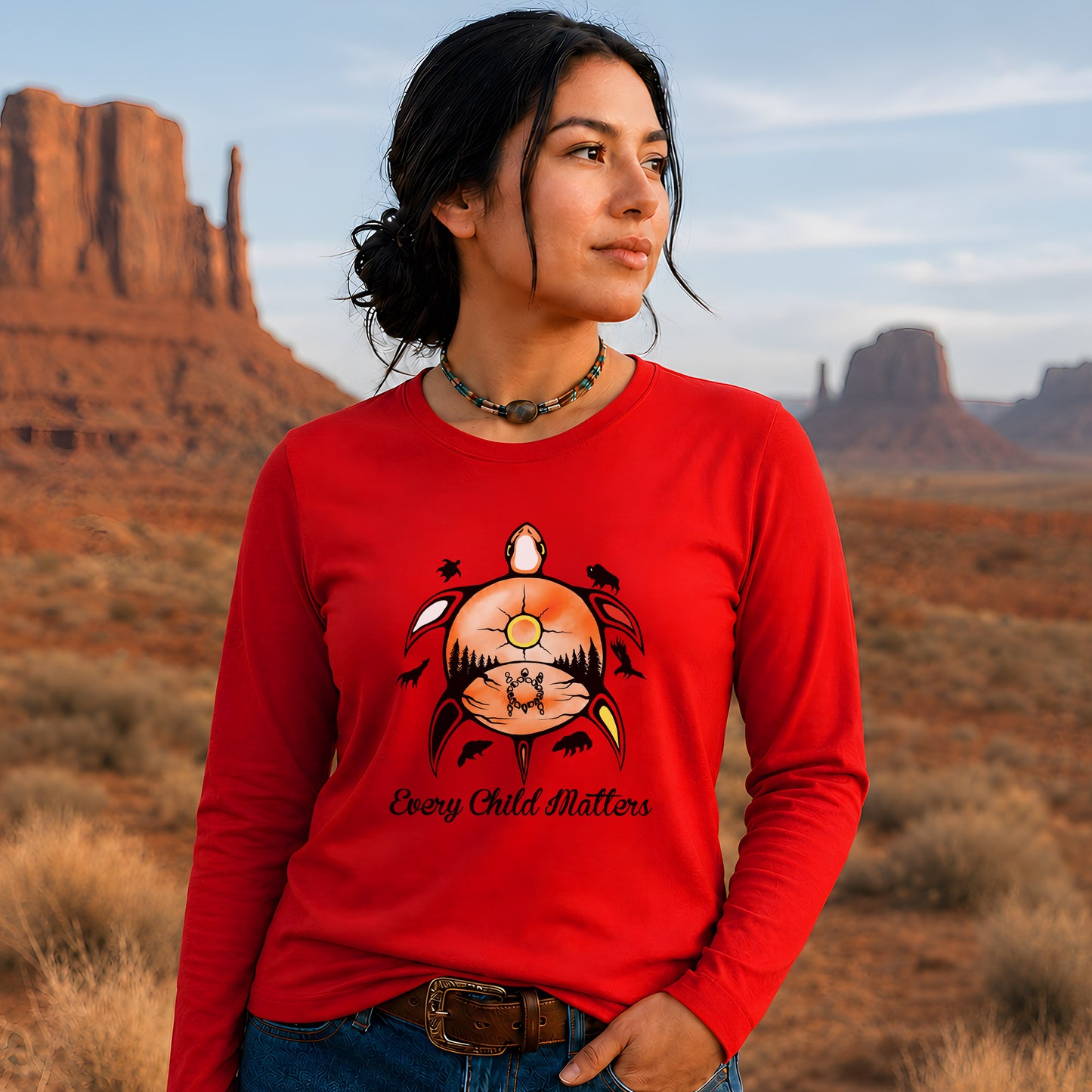 Every Child Matters Turtle For Orange Shirt Day Unisex Long Sleeve
