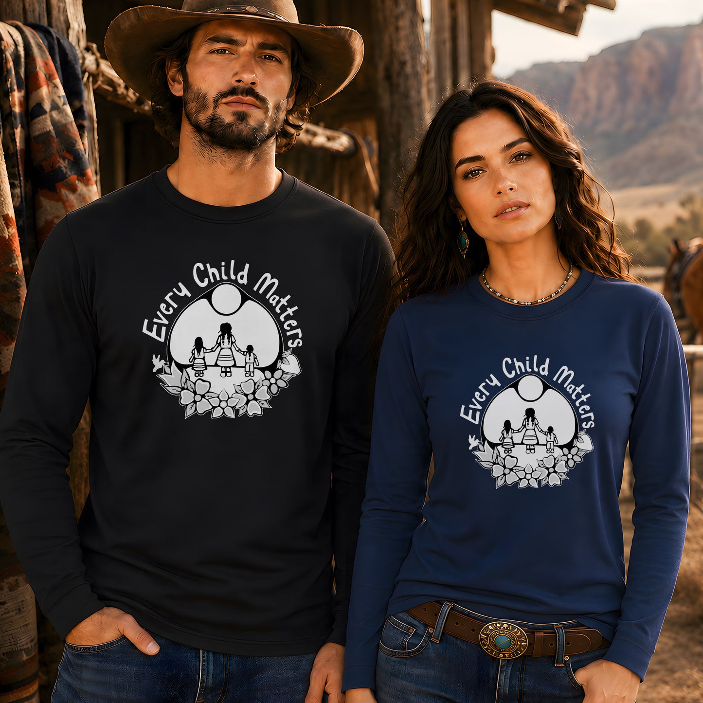 Every Child Matters Native Children For Orange Shirt Day Unisex Long Sleeve