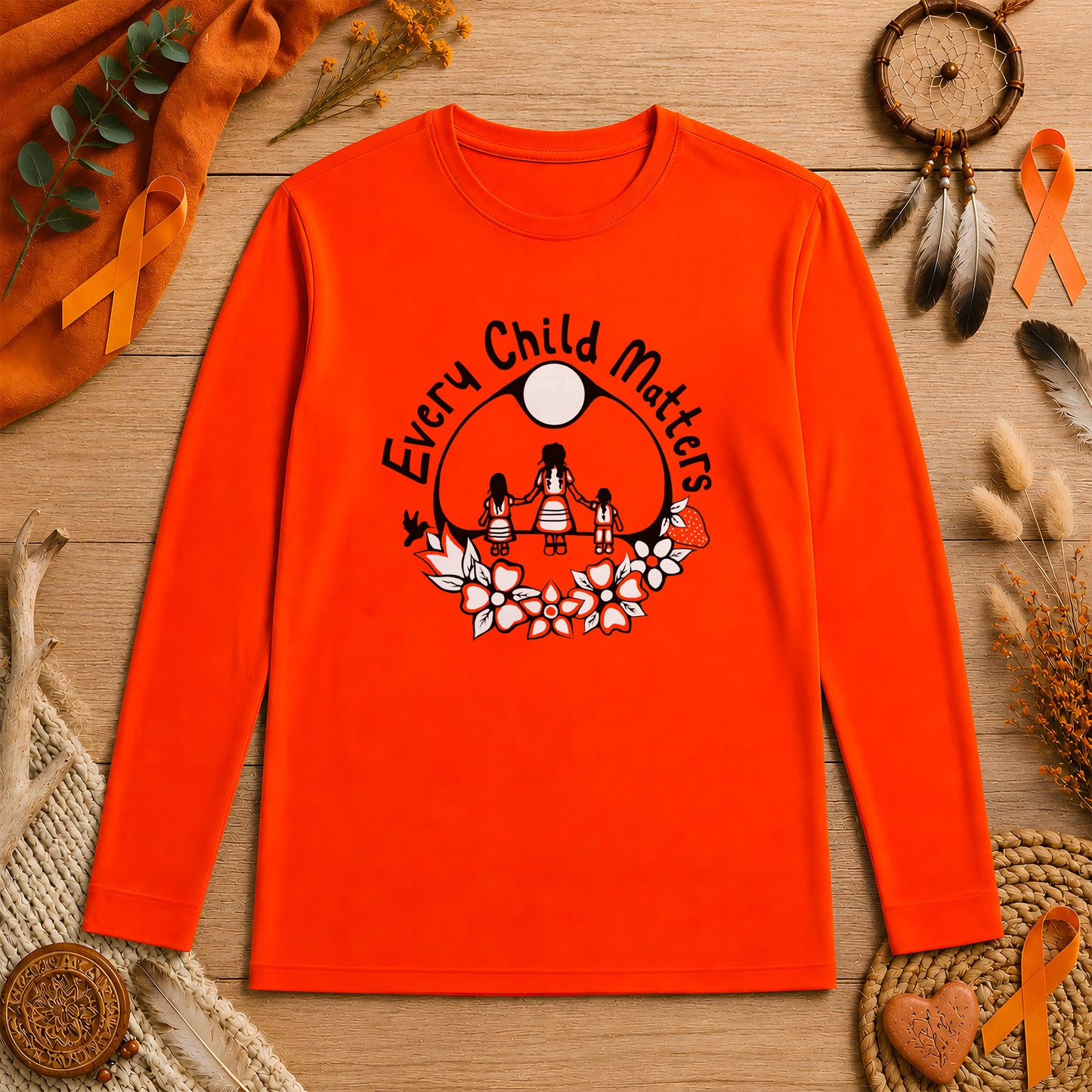 Every Child Matters Native Children For Orange Shirt Day Unisex Long Sleeve