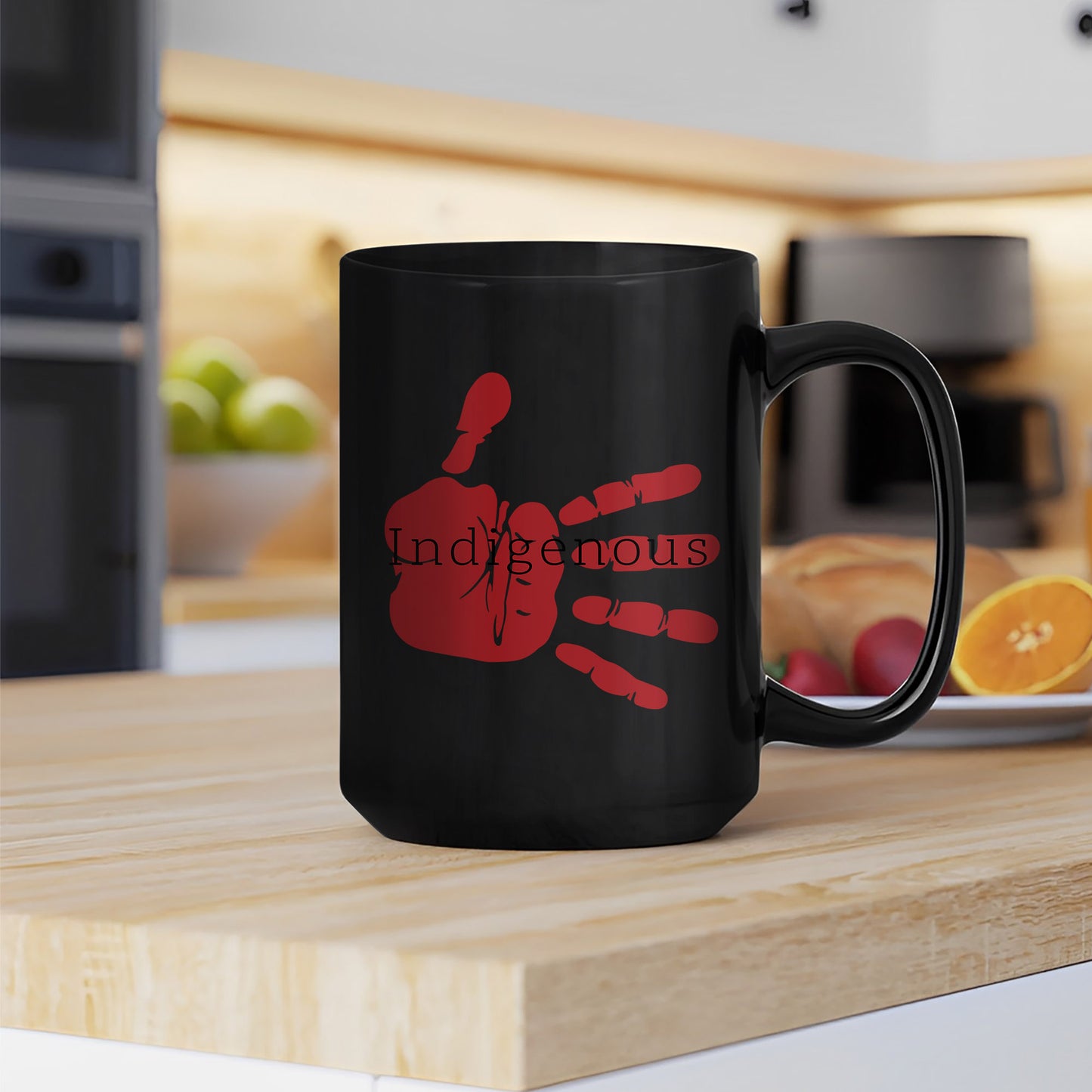 MMIW Indigenous Woman Red Hand Ceramic Coffee Mug